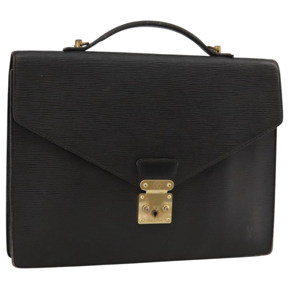 LOUIS VUITTON Epi Porte Documents Bandouliere Briefcase Black M54462 Auth 105325