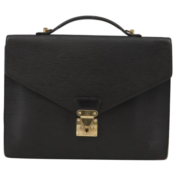 LOUIS VUITTON Epi Porte Documents Bandouliere Briefcase Black M54462 Auth 105325
