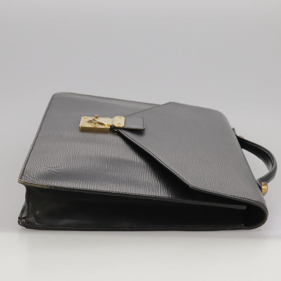 LOUIS VUITTON Epi Porte Documents Bandouliere Briefcase Black M54462 Auth 105325