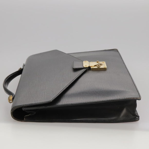 LOUIS VUITTON Epi Porte Documents Bandouliere Briefcase Black M54462 Auth 105325