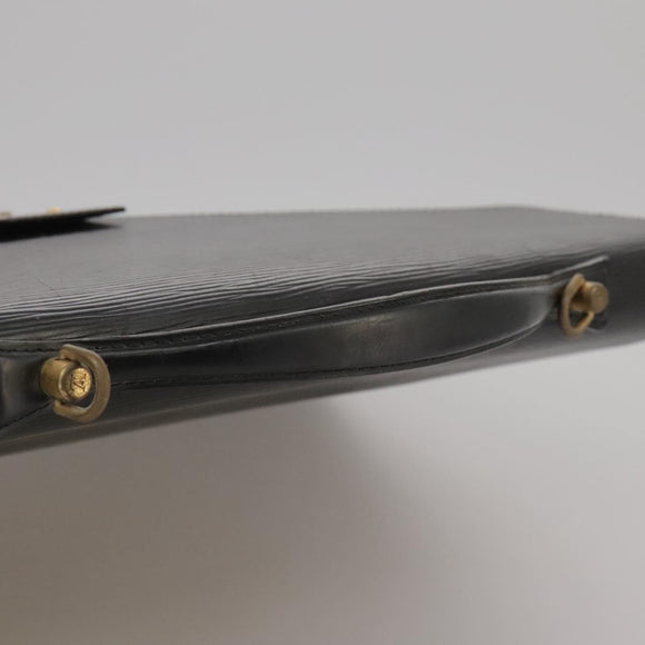 LOUIS VUITTON Epi Porte Documents Bandouliere Briefcase Black M54462 Auth 105325