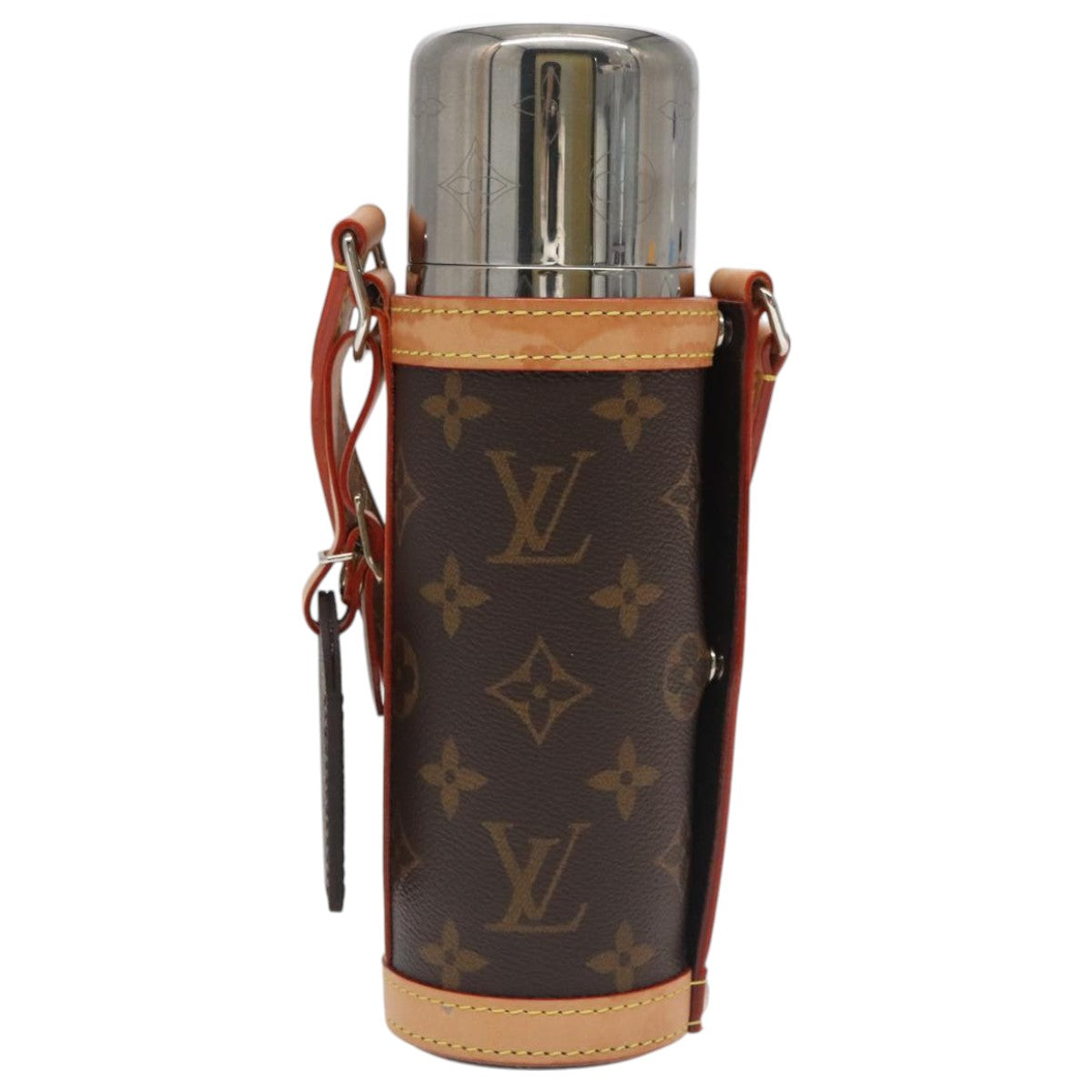 LOUIS VUITTON Monogram Flask Holder Water Bottle GI0518 LV Auth