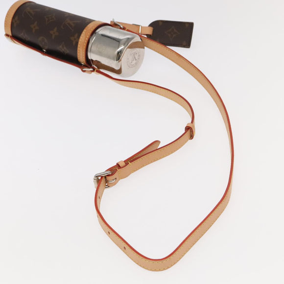 LOUIS VUITTON Monogram Flask Holder Water Bottle GI0518 LV Auth 105346
