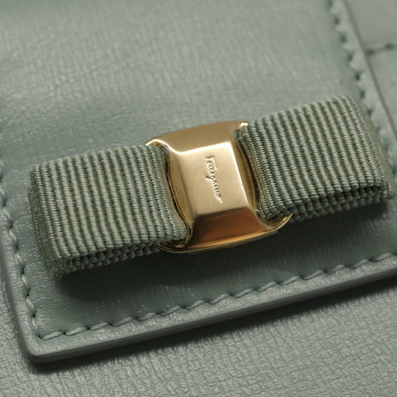 Salvatore Ferragamo Smartphone Holder Shoulder Bag Leather Blue Auth 105369V