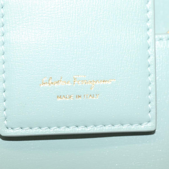 Salvatore Ferragamo Smartphone Holder Shoulder Bag Leather Blue Auth 105369V