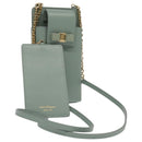 Salvatore Ferragamo Smartphone Holder Shoulder Bag Leather Blue Auth 105369V-1