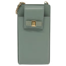 Salvatore Ferragamo Smartphone Holder Shoulder Bag Leather Blue Auth 105369V-13