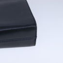 Salvatore Ferragamo Gancini Chain Shoulder Bag Leather Navy Gold Auth 105376-14