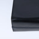 Salvatore Ferragamo Gancini Chain Shoulder Bag Leather Navy Gold Auth 105376-15