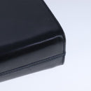 Salvatore Ferragamo Gancini Chain Shoulder Bag Leather Navy Gold Auth 105376-16