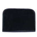 Salvatore Ferragamo Gancini Chain Shoulder Bag Leather Navy Gold Auth 105376-2