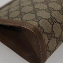 GUCCI GG Supreme Web Sherry Line Clutch Bag PVC Beige Green Red Auth 105381-15