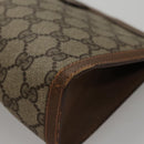 GUCCI GG Supreme Web Sherry Line Clutch Bag PVC Beige Green Red Auth 105381-16