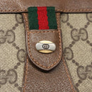 GUCCI GG Supreme Web Sherry Line Clutch Bag PVC Beige Green Red Auth 105381-8