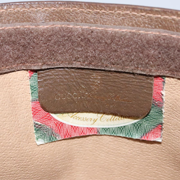 GUCCI GG Supreme Web Sherry Line Clutch Bag PVC Beige Green Red Auth 105381