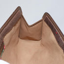 GUCCI GG Supreme Web Sherry Line Clutch Bag PVC Beige Green Red Auth 105381-11