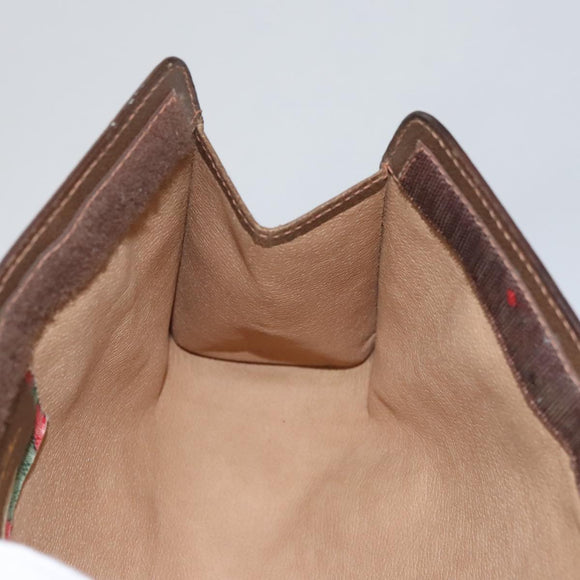 GUCCI GG Supreme Web Sherry Line Clutch Bag PVC Beige Green Red Auth 105381