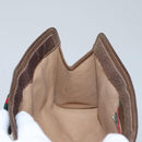 GUCCI GG Supreme Web Sherry Line Clutch Bag PVC Beige Green Red Auth 105381-17