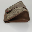 GUCCI GG Supreme Web Sherry Line Clutch Bag PVC Beige Green Red Auth 105381-4