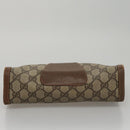 GUCCI GG Supreme Web Sherry Line Clutch Bag PVC Beige Green Red Auth 105381-6