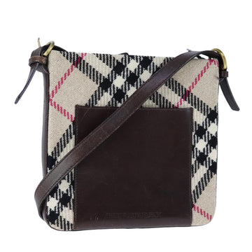 BURBERRY Nova Check Shoulder Bag Beige Auth 105382