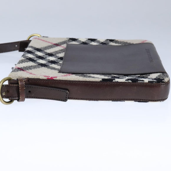 BURBERRY Nova Check Shoulder Bag Beige Auth 105382
