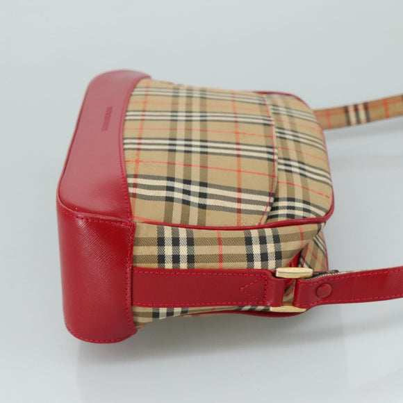 BURBERRY Nova Check Shoulder Bag Beige Auth 105383