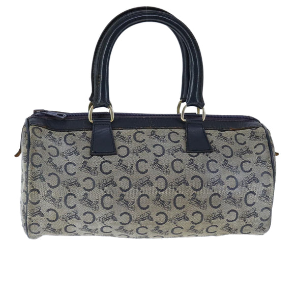 CELINE C Macadam Canvas Hand Bag Navy Auth 105423