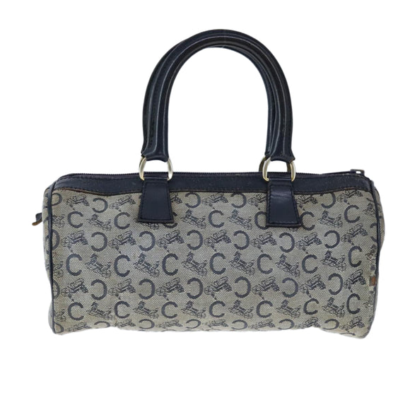 CELINE C Macadam Canvas Hand Bag Navy Auth 105423