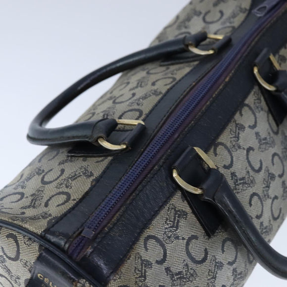 CELINE C Macadam Canvas Hand Bag Navy Auth 105423