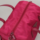 PRADA Hand Bag Nylon 2way Pink Auth 105452V-4