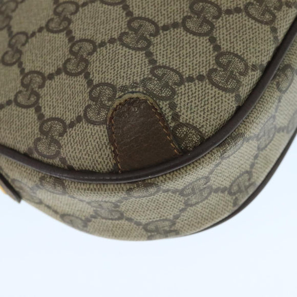 GUCCI Web Sherry Line GG Supreme Shoulder Bag PVC Beige 89 02 066 Auth 105476