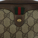 GUCCI Web Sherry Line GG Supreme Shoulder Bag PVC Beige 89 02 066 Auth 105476-17