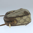 GUCCI Web Sherry Line GG Supreme Shoulder Bag PVC Beige 89 02 066 Auth 105476-4