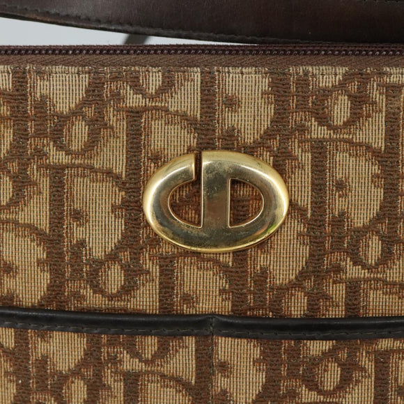 Christian Dior Trotter Canvas Shoulder Bag Brown Auth 105487