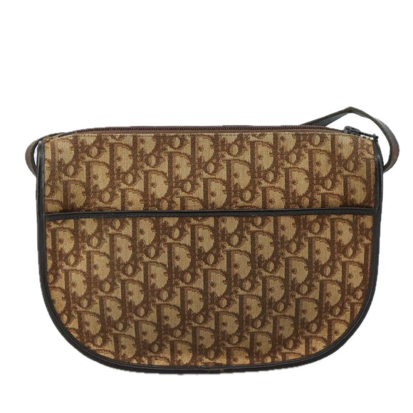 Christian Dior Trotter Canvas Shoulder Bag Brown Auth 105487