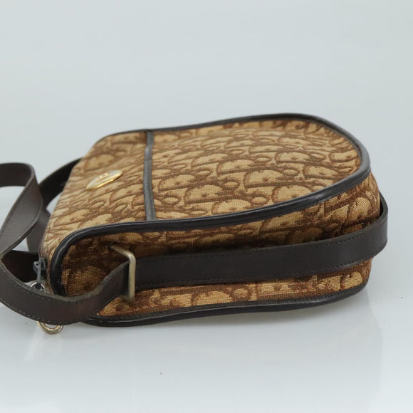 Christian Dior Trotter Canvas Shoulder Bag Brown Auth 105487