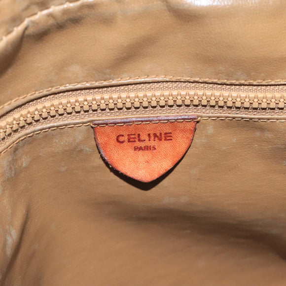 CELINE Macadam Canvas Shoulder Bag Beige Auth 105489