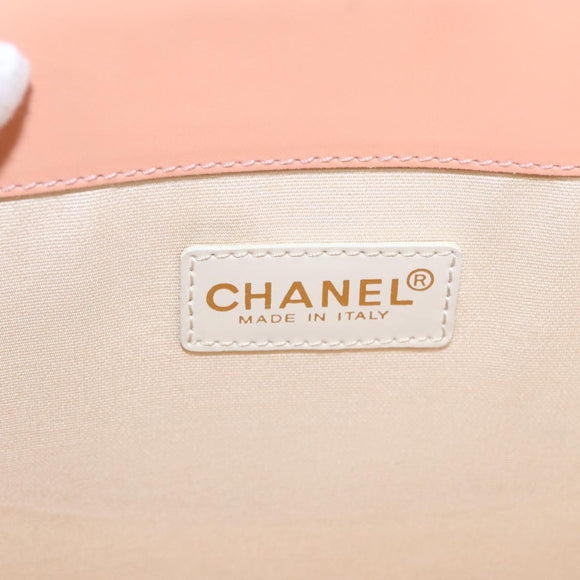 CHANEL Chain COCO Tote Bag Canvas Pink Gold CC Auth 105536