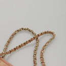 CHANEL Chain COCO Tote Bag Canvas Pink Gold CC Auth 105536-8