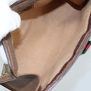 GUCCI GG Supreme Web Sherry Line Clutch Bag PVC Beige Red 89 01 032 Auth 105574-11