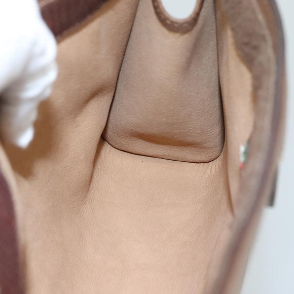 GUCCI GG Supreme Web Sherry Line Clutch Bag PVC Beige Red 89 01 032 Auth 105574