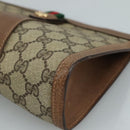 GUCCI GG Supreme Web Sherry Line Clutch Bag PVC Beige Red 89 01 032 Auth 105574-13