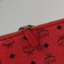 MCM Vicetos Logogram Clutch Bag PVC Red Auth 105618-8