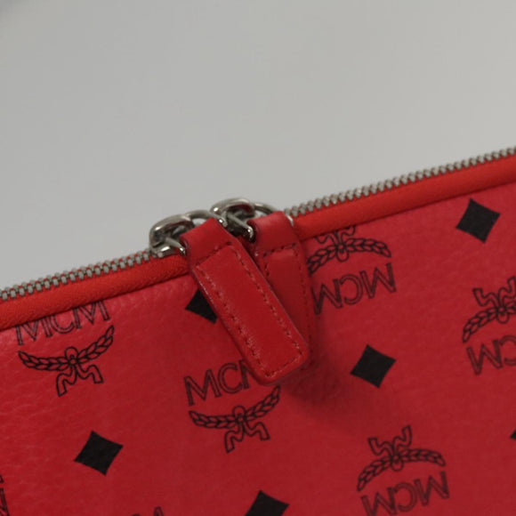 MCM Vicetos Logogram Clutch Bag PVC Red Auth 105618