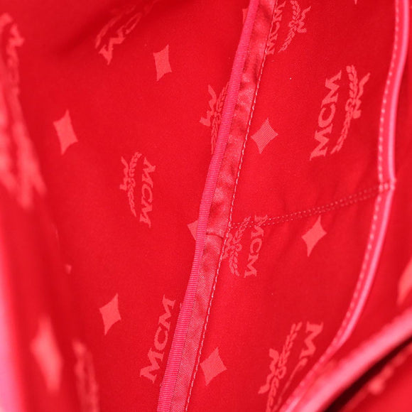 MCM Vicetos Logogram Clutch Bag PVC Red Auth 105618