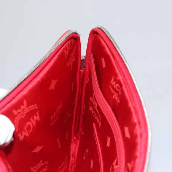 MCM Vicetos Logogram Clutch Bag PVC Red Auth 105618