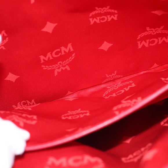 MCM Vicetos Logogram Clutch Bag PVC Red Auth 105618