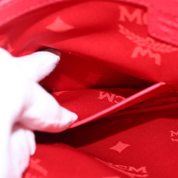 MCM Vicetos Logogram Clutch Bag PVC Red Auth 105618