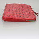 MCM Vicetos Logogram Clutch Bag PVC Red Auth 105618-3